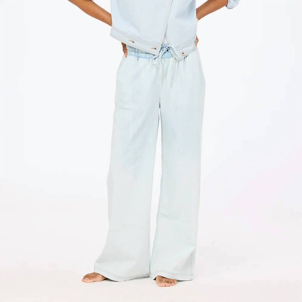 NEW KERRI ROSENTHAL women's palazzo pant in light wash